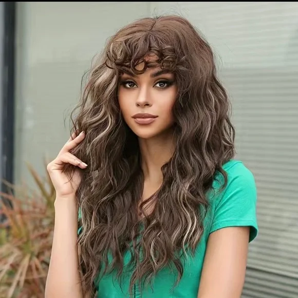 Accessories | Human Hair Blend Brown Highlights Blonde Curly  display picture 1
